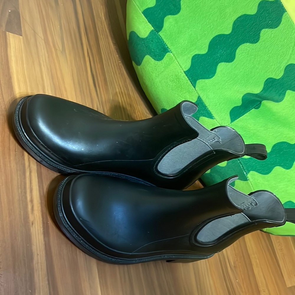 black leather boots